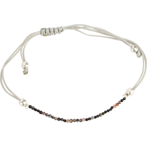 Pullstring Armband Turmalin mix 2 mm, facettiert