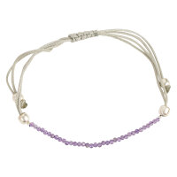Pullstring Armband Amethyst 2 mm, facettiert
