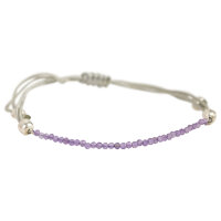 Pullstring Armband Amethyst 2 mm, facettiert