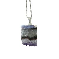Anhänger Amethyst Scheibe, Silber gavalnisiert