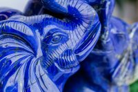Elefantengruppe aus Laspis Lazuli, Qu. Extra, 11,52 KG