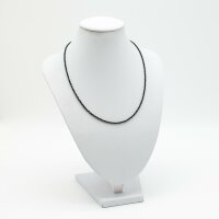 Kette Turmalin schwarz ca. 2 mm, facettiert, 45 cm