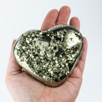 Herz Pyrit 9 cm x 8 cm