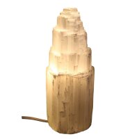 Lampe Selenit ,H&ouml;he ca. 20 cm,  incl. Elektrik