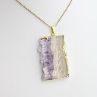 Anhänger Amethyst Scheibe, Gold galvanisiert