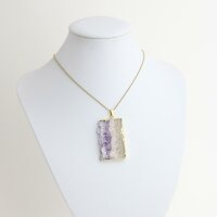 Anhänger Amethyst Scheibe, Gold galvanisiert