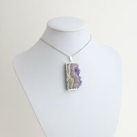 Anhänger Amethyst Scheibe, SIlber galvanisiert
