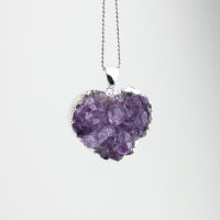 Anhänger Amethyst Druse Herz, Silber galv.