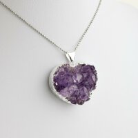 Anhänger Amethyst Druse Herz, Silber galv.