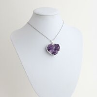 Anhänger Amethyst Druse Herz, Silber galv.