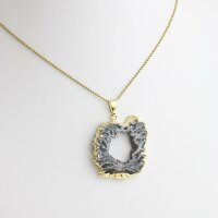 Anhänger Achatdruse goldfarben galvanisiert