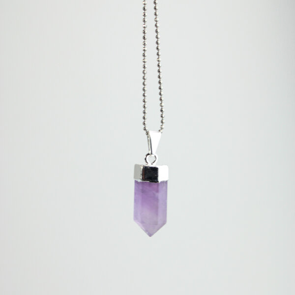 Anhänger Amethyst Spitze, silberfarben gefasst