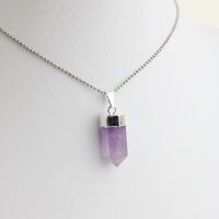 Anhänger Amethyst Spitze, silberfarben gefasst