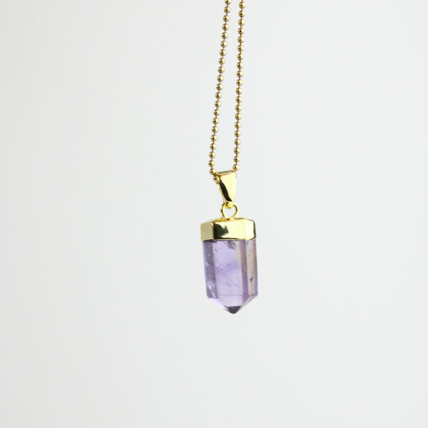 Anhänger Amethyst Spitze, goldfarben gefasst