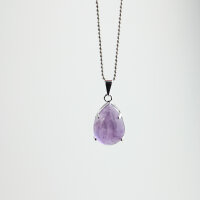 Anhänger Amethyst Tropfenform, silberfarben gefasst