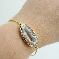 Armband vergoldet mit Achatgeoden Scheibe