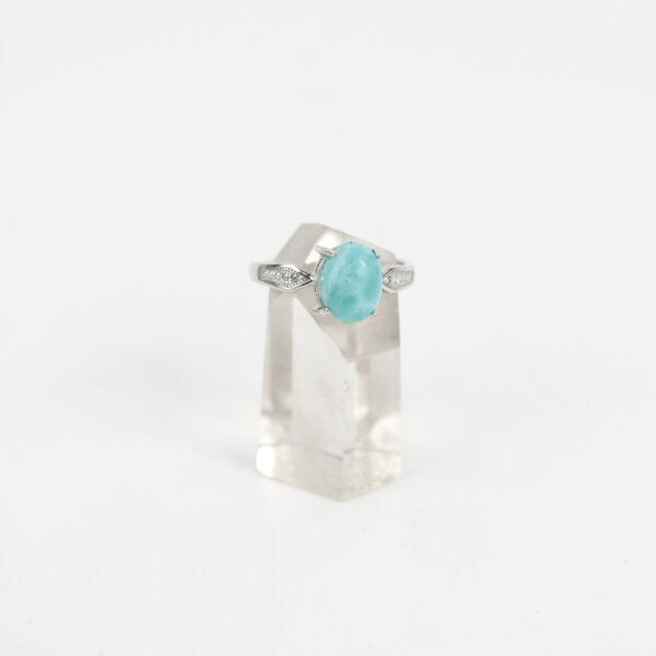 Ring Larimar, Silber, gefasst