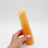 Spitze Orangencalcit poliert, Größe 5