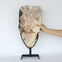 Scheibe pink Amethyst auf Metallständer, 5,89 KG