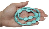 Strang Türkis rekonstruiert, Linsenform, ca. 2 x 1,5 cm