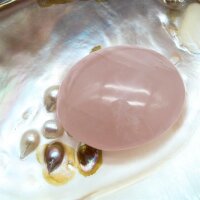 Muttertags Set Muschel mit Perlen und Seifenstein Rosenquarz