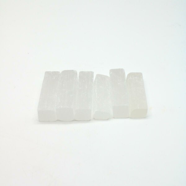 Stäbe Selenit 6 cm, Seiten gesägt, 500 Gr. oder 1 KG Packung