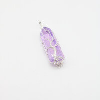 Anhänger Aura Quarz violett, mit Baum des Lebens