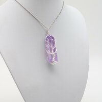 Anhänger Aura Quarz violett, mit Baum des Lebens