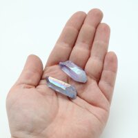 Spitzen Aura Quarz, blau, 2er Set