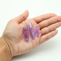 Spitzen Aura Quarz violett, 3er Set