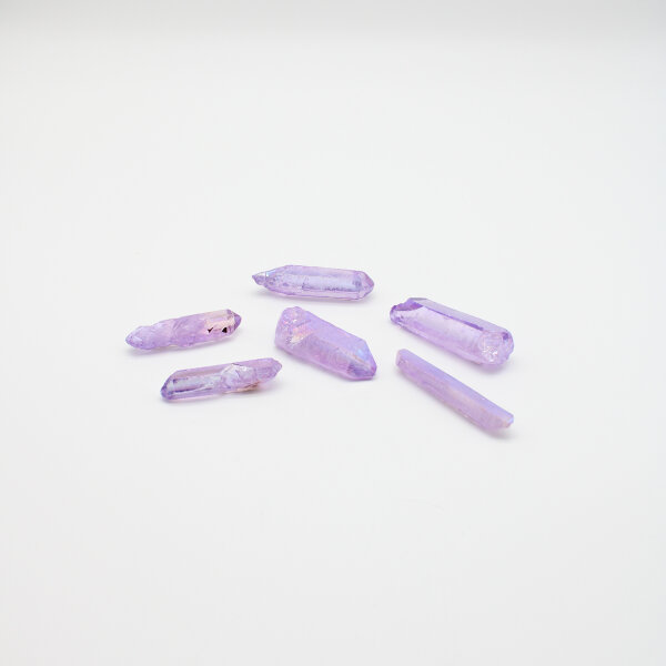 Spitzen Aura Quarz violett, verschiedene Größen