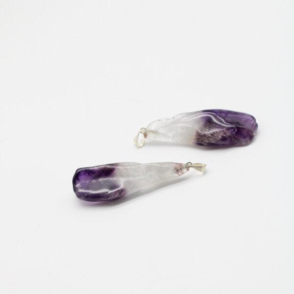 Anhänger Amethyst Spitze bicolor, poliert, mit Stiftöse