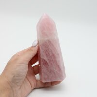 Spitze Rosenquarz poliert, Größe 2