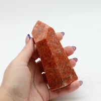 Spitze Orchideencalcit / Feuercalcit poliert, Größe 4