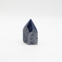 Spitze Blauquarz, teilweise roh, geschnitten und Spitze poliert, Größe 1