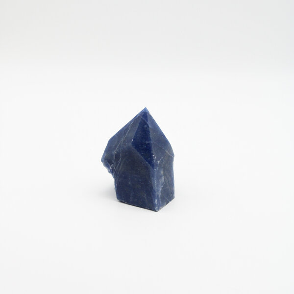 Spitze Blauquarz, teilweise roh, geschnitten und Spitze poliert, Größe 3
