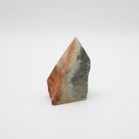 Spitze Polychrome Jaspis, teilweise roh, geschnitten und Spitze poliert, Größe 2