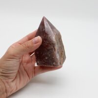 Spitze Guaven Quarz, teilweise roh, geschnitten und Spitze poliert, Größe 3