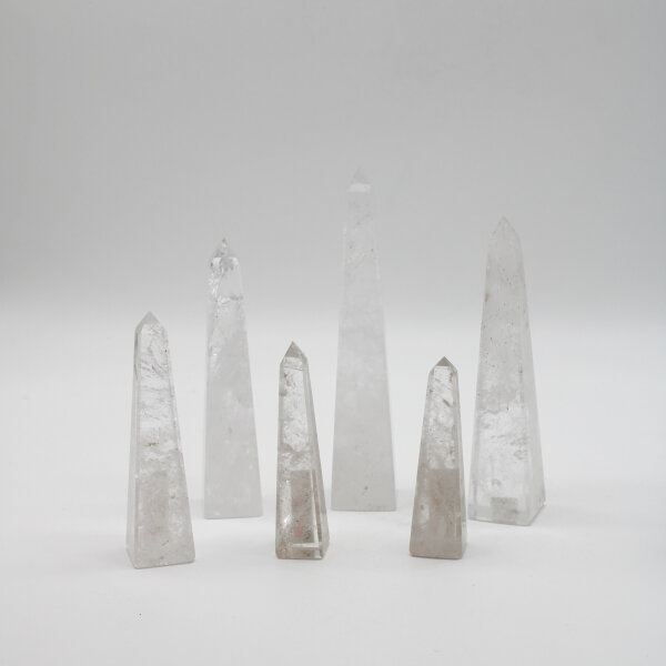 Obelisk Bergkristall poliert, verschiedene Größen