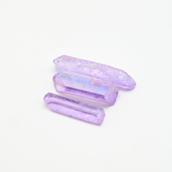 Spitzen Aura Quarz violett, 3er Set