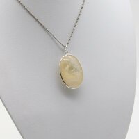 Anhänger Citrin oval, Silber gefasst