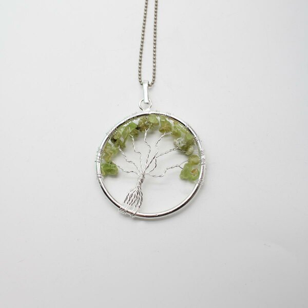 Anhänger Baum des Lebens mit Peridot