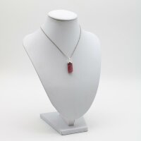 Anhänger roter Turmalin Natur, Silber gefasst