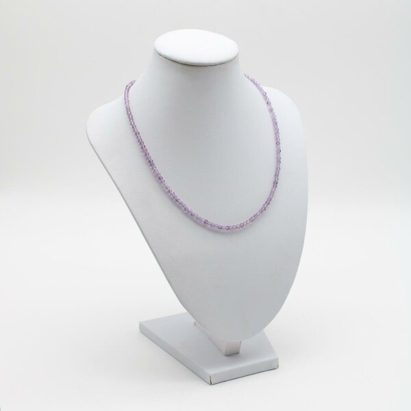 Kette Amethyst Kugeln 3 mm, Karabierverschluß Silber