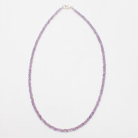 Kette Amethyst Kugeln 3 mm, Karabierverschluß Silber