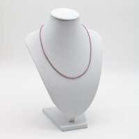 Kette Granat 2 mm, facettiert, Karabinerverschluß Silber