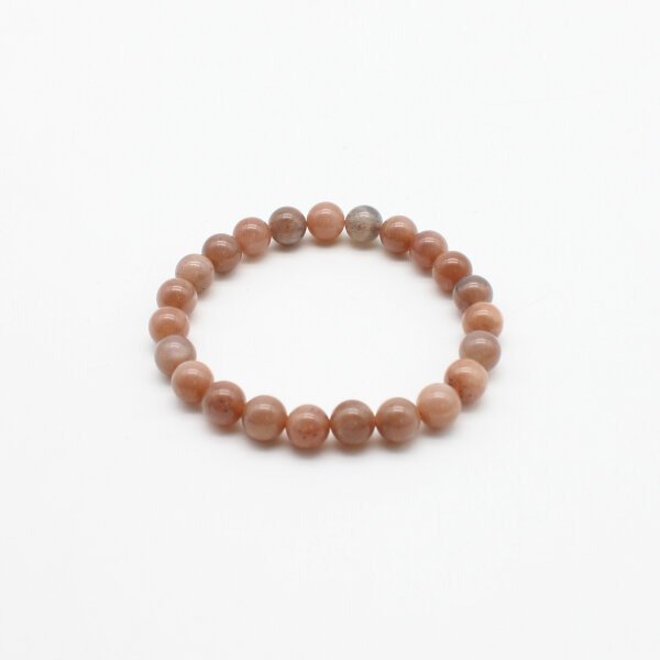 Armband Mondstein orange Kugeln 8 mm