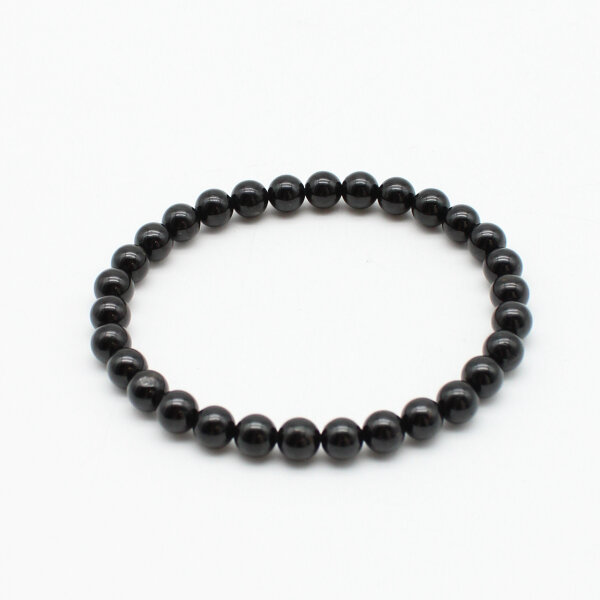Armband Turmalin schwarz Kugeln 6 mm