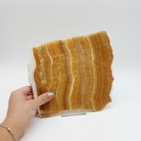 Scheibe Aragonit Polygonalform, 1 Seite poliert