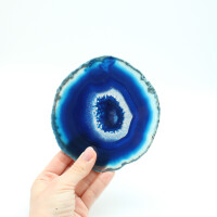 Achatscheibe blau gefärbt, Größe 2